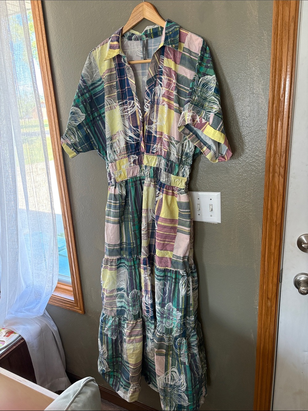 Anthropologie Somerset Maxi, Floral/Plaid